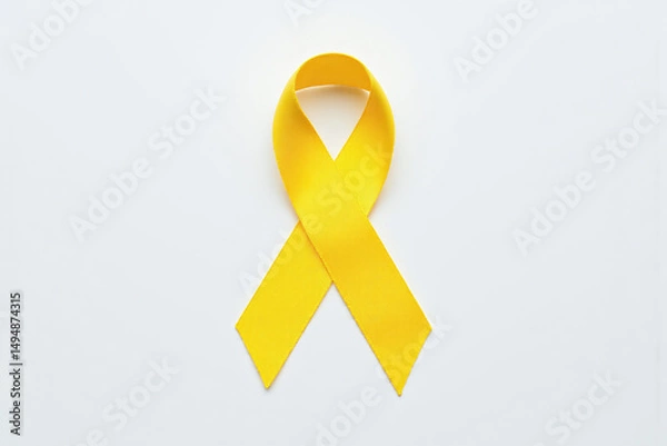 Obraz yellow ribbon on a gray background