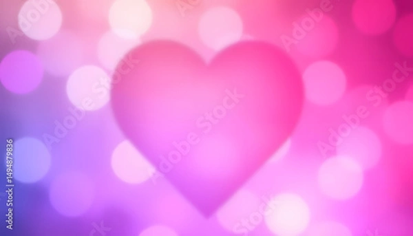 Fototapeta Fuzzy holographic gradient heart with grainy noise overlay, vibrant. isolated with white highlights