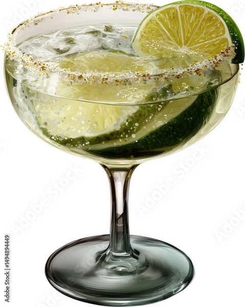 Obraz Cartoon Margarita with Lime Inside