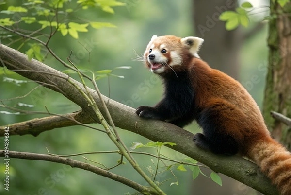 Obraz red panda in tree