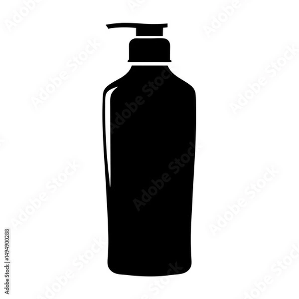 Fototapeta Elegant black and white soap dispenser bottle icon style design