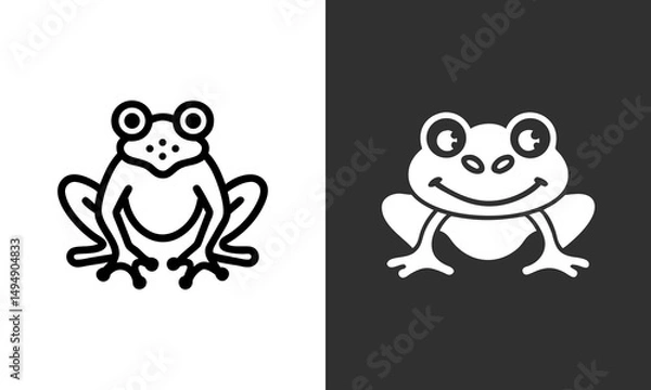 Obraz Frog  animal vector  logo design template ai generated