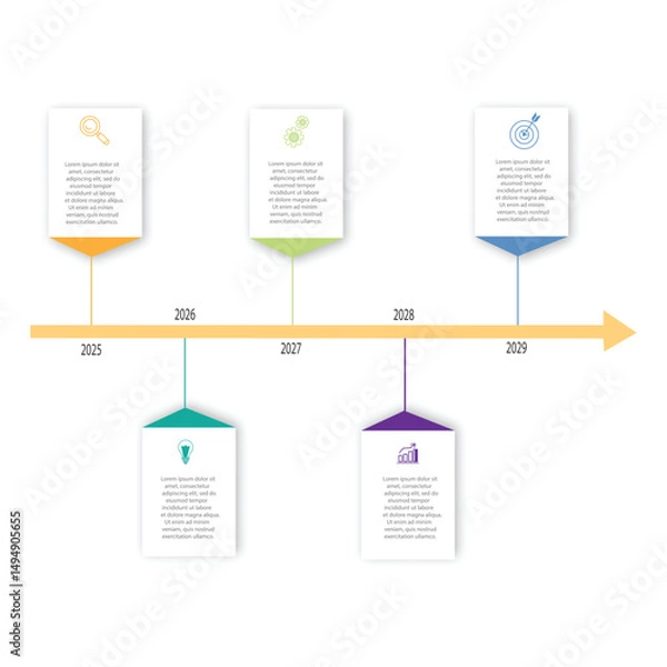 Obraz 5 step column infographic template