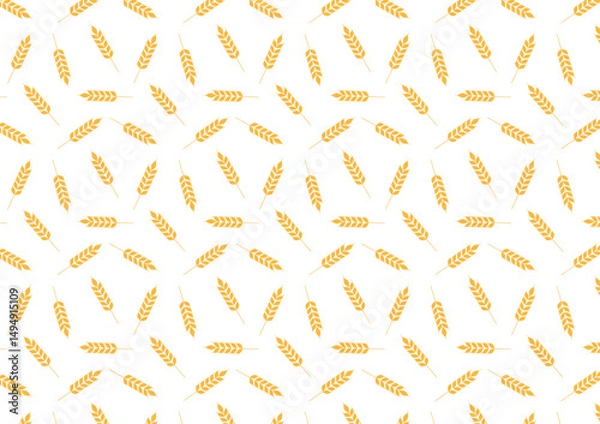 Fototapeta Wheat pattern wallpaper. oat symbol. free space for text. rice sign. Rice pattern wallpaper.