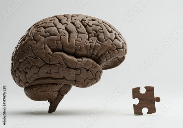 Obraz Brain Puzzle with Missing Piece Outside