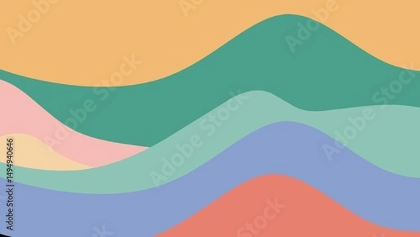 Fototapeta Abstract pastel background with soft gradient tones in pink, blue, and cream, creating a calm, elegant, and modern aesthetic with a minimal design