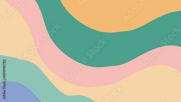 Fototapeta Abstract pastel background with soft gradient tones in pink, blue, and cream, creating a calm, elegant, and modern aesthetic with a minimal design