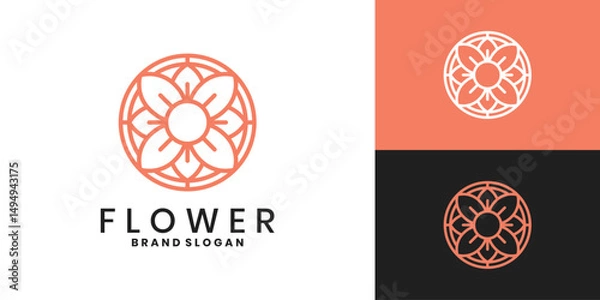 Obraz Elegant line flower logo design