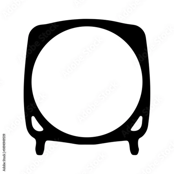 Fototapeta Stylized Black and White Vector of an Old Fashioned Television Set