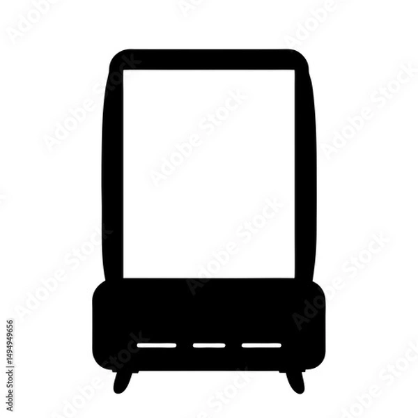 Fototapeta Retro Television Silhouette with Base and Feet, Classic Design Element