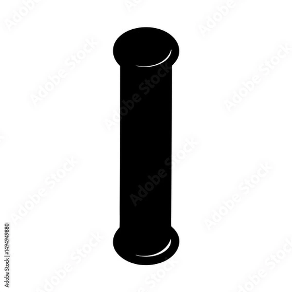 Fototapeta Black and white graphic of a barbell with a clean minimalist style