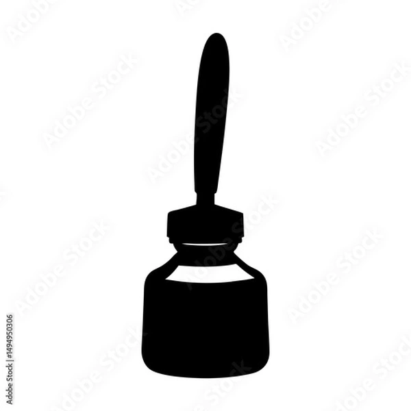 Fototapeta Inkwell with pen, a timeless symbol of writing and creative expression