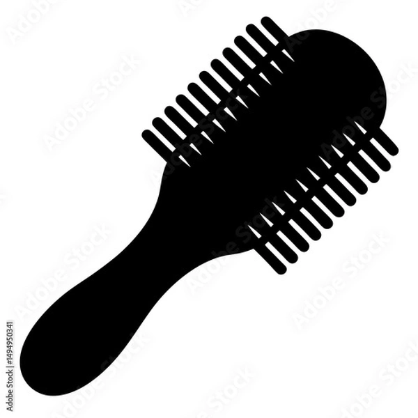 Fototapeta Silhouette of a round brush hair styling tool with multiple bristles