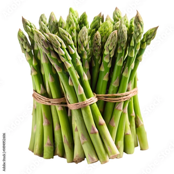 Fototapeta Fresh Bunch of Asparagus Isolated on White Background