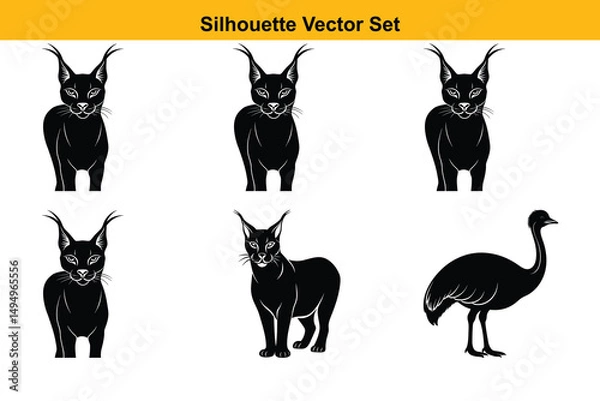 Fototapeta Vector silhouette set high quality design