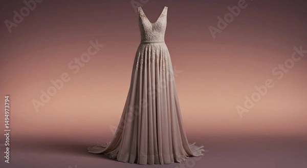 Fototapeta Elegant Dress Displayed on Studio Background Fashion Presentation