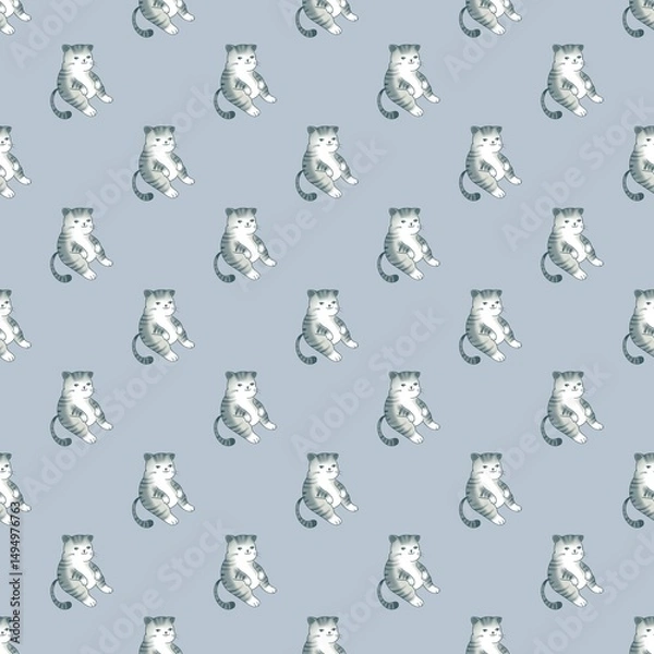 Fototapeta A fat cat with a sagging belly is perfect for screen printing on surfaces.