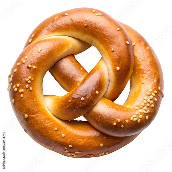 Obraz Soft Pretzel Knot Isolated on White Background
