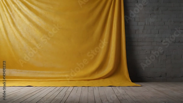 Fototapeta solid background single yellow color product Banner 