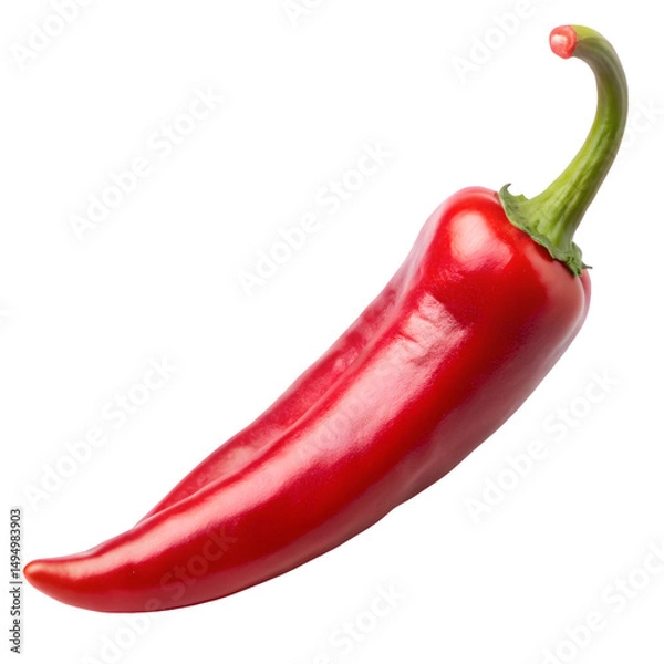 Fototapeta Spicy Red Chili Isolated on White Background