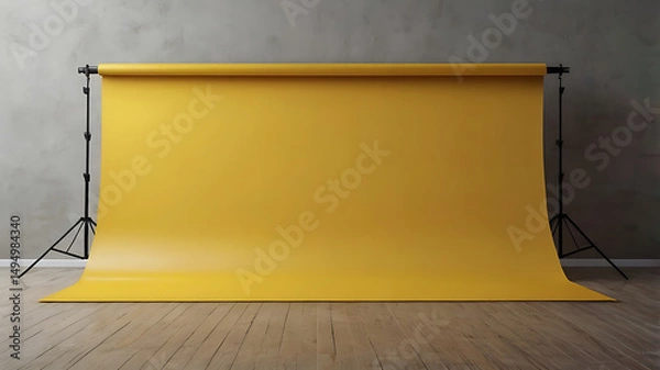 Fototapeta solid background single yellow color product Banner 