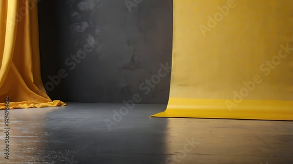 Fototapeta solid background single yellow color product Banner 