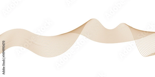Obraz Abstract brown wave line gradient color background.brown wave modern stream background.  Design element for technology, science, business, music, equalizer