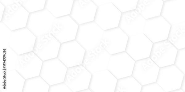 Obraz Background with hexagons. Abstract background with lines.creative emboss light honeycomb polygonal web,Abstract white hexagon concept background,white and hexagon abstract background. white paper text