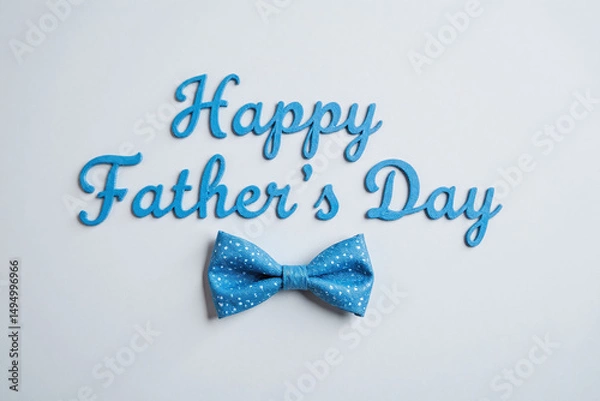 Fototapeta blue bow tie with the words happy fathers day on it