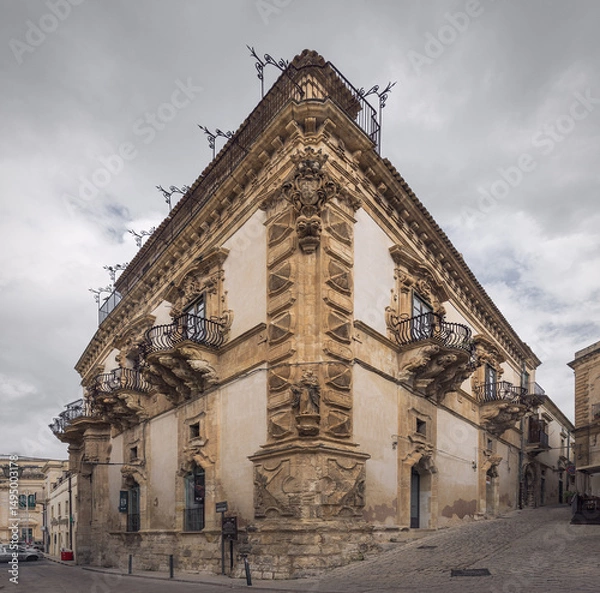 Fototapeta Exploring the Grandeur of Scicli's Baroque Architecture in Sicily, Italy