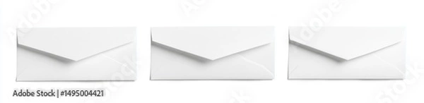 Fototapeta Realistic mockup collection of white envelopes in different sizes, including A6 C6, A5 C5, A4 C4, A5 C5, A3 C3, and DL, with options for folded and unfolded envelopes in a modern style
