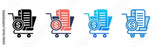 Fototapeta Purchase icon sheet multiple style collection