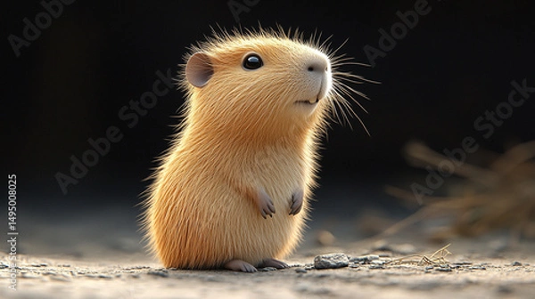 Obraz a cute minimalistic simple capybara side profile