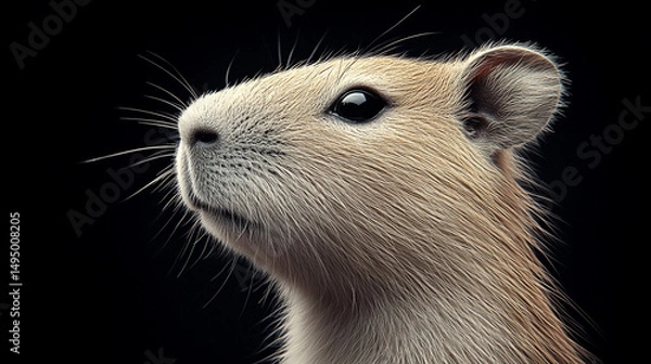 Fototapeta a cute minimalistic simple capybara side profile