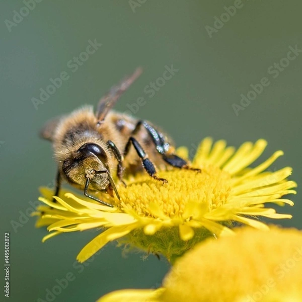 Obraz bee on yellow flower
