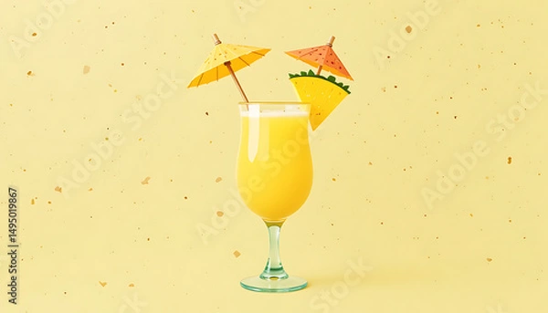 Obraz refreshing taste of summer with vibrant Pina Colada