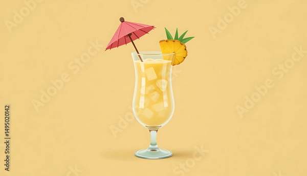 Obraz refreshing taste of summer with vibrant Pina Colada