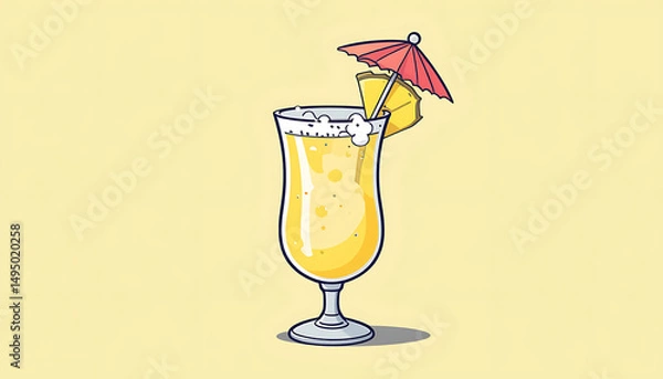 Obraz refreshing taste of summer with vibrant Pina Colada