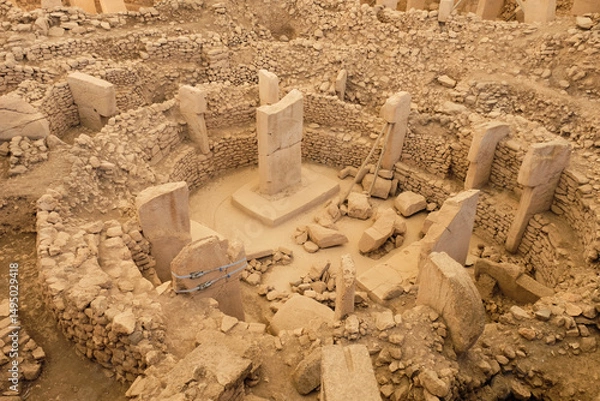 Fototapeta Enclosure C From Gobeklitepe neolithic archaeological site, Sanliurfa, Turkey