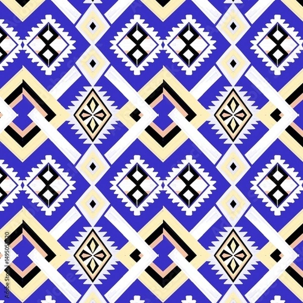 Obraz seamless geometric pattern รื่นเริง สนุก มั่นใจ 