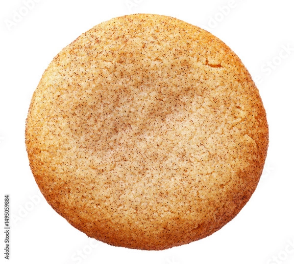 Fototapeta A snickerdoodle cookie with a dusting on transparent background