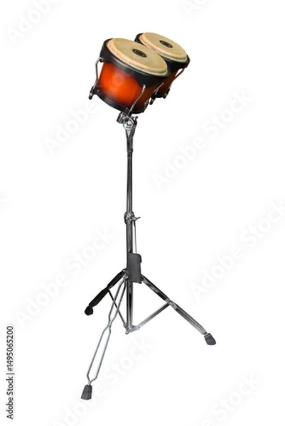 Fototapeta bongo on stand isolated on white background