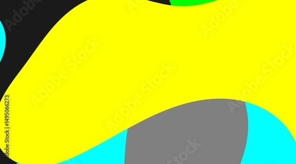 Fototapeta An energetic abstract design showcases bold, irregular shapes in bright yellow, deep blue, and contrasting gray, interacting dynamically to form a compelling visual rhythm.