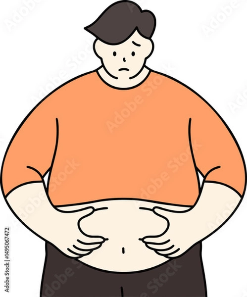 Fototapeta 뱃살 남
