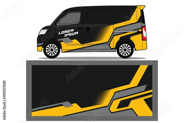 Obraz Car van Wrap design for company, decal, wrap, and sticker in color combinations EPS 10