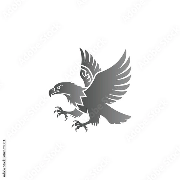 Obraz Gray Eagle Landing with Spread Wings