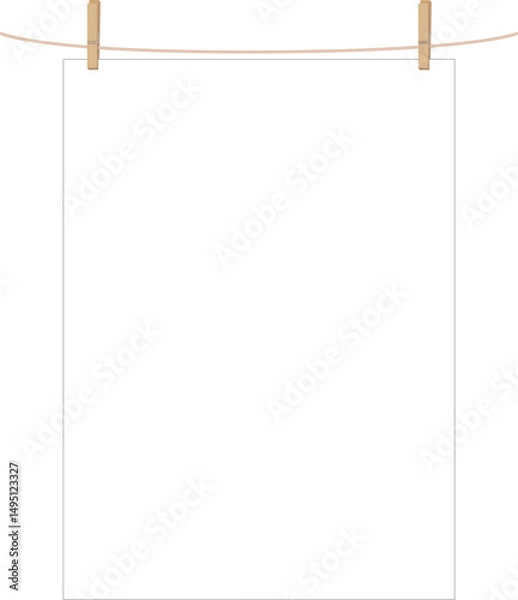 Obraz 집게로 메달려 있는 종이 한장