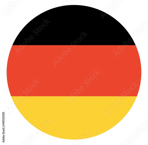 Fototapeta Round flag of Germany. Circle German flag isolated.