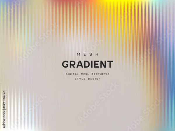 Fototapeta Pastel gradient mesh background with vertical stripes and smooth transitions. Abstract vector design for web, branding, posters, digital art, and modern creative projects.