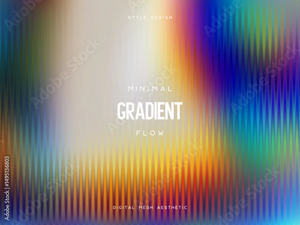 Fototapeta Minimal gradient mesh background with smooth color flow and vibrant vertical stripes. Abstract vector design for digital art, UI, posters, and modern creative use.